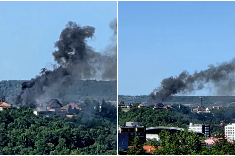 Incendiu puternic pe Cetățuie,  în zona unui restaurant cunoscut și îndrăgit de toți clujenii! Pompierii intervin în forță VIDEO