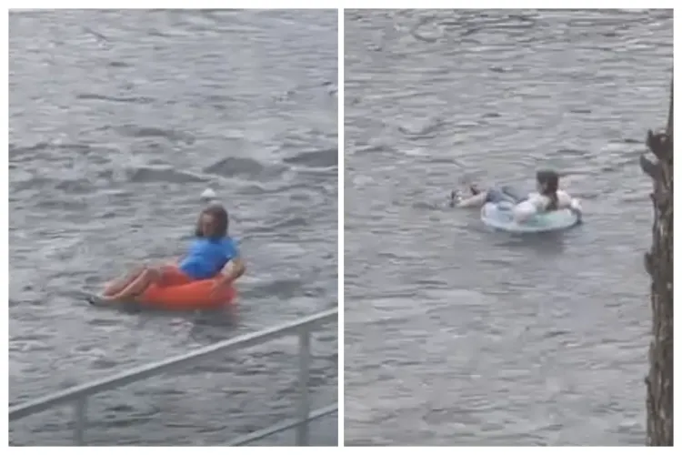 Clujenii redescoperă distracțiile simple de altădată: Plimbări cu colacele pe Someș. Vă amintiți de copilărie? VIDEO