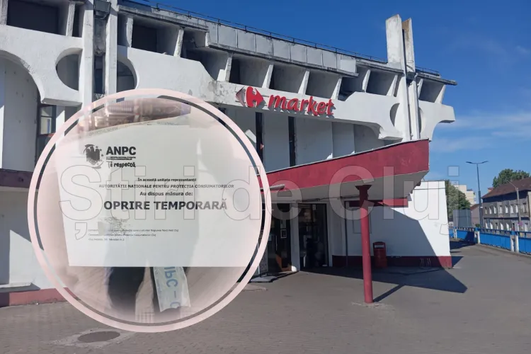 Marketul de la Gara Cluj închis de ANPC. Măsura extremă a fost luată de inspectorii clujeni după ce au găsit mai multe nereguli FOTO