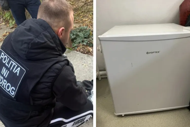Prins cu 5 kilograme de ”marfă” în frigider! Polițiștii din Cluj l-au dat în urmărire pe suspectul fugar de 34 de ani FOTO