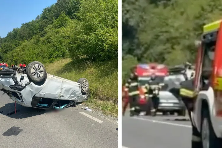 Accident grav în Cluj: Care este starea bărbatului scos inconștient din mașina care s-a răsturnat pe drumul Sfântul Ion FOTO|VIDEO