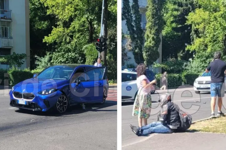 Motociclist lovit în timpul unei depășiri în Cluj-Napoca! Cum s-a produs accidentul de pe strada Unirii în mijlocul zilei, pas cu pas