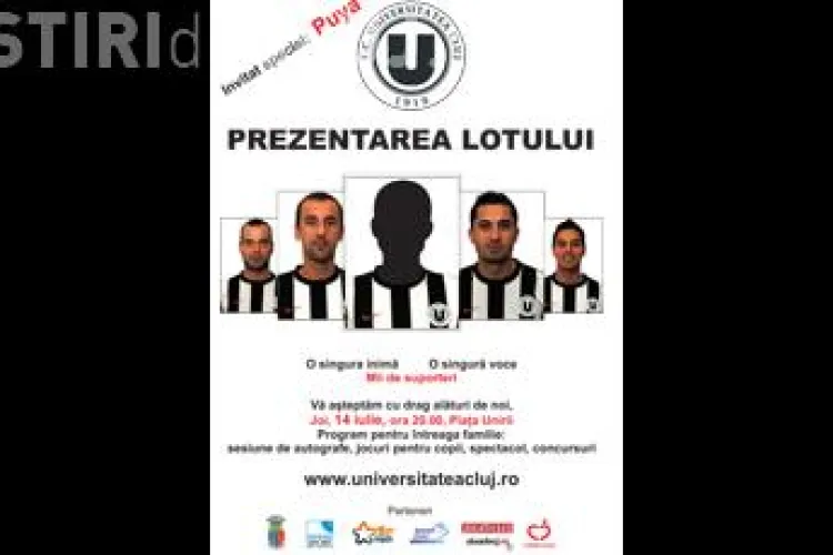 Puya canta joi, 14 iulie, la prezentarea lotului Universitatii Cluj, in Piata Unirii