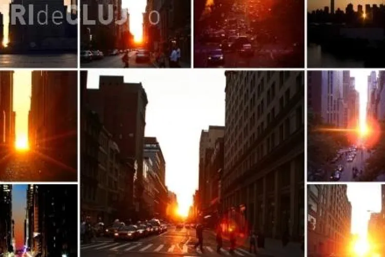 Manhattanhenge - Aliniere magica a soarelui in Manhattan VIDEO si FOTO