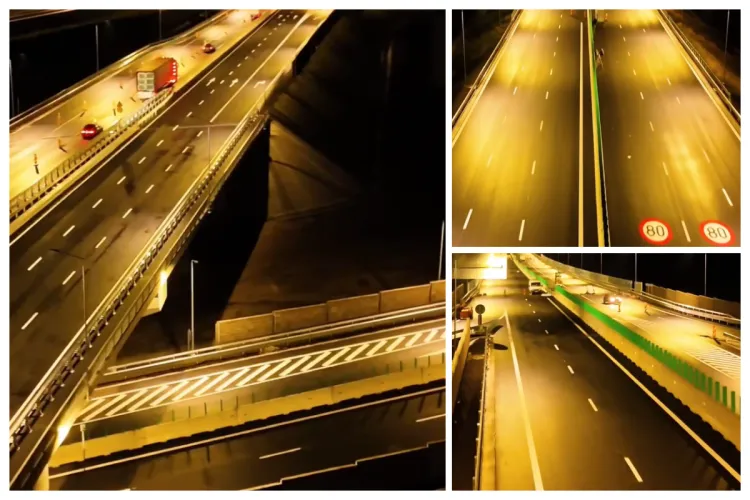 VIDEO Imagini spectaculoase din dronă cu Drumul Expres de la Tureni, care leagă Clujul de Autostradă, filmat noaptea: „Abia aștept să îl vedem deschis”