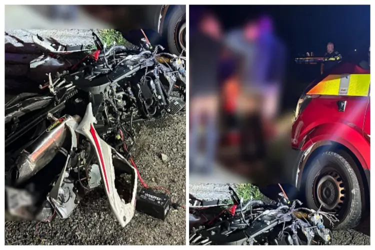 Cum s-a produs accidentul de azi-noapte din Cluj în care un tânăr motociclist a murit, iar adolescentul care era cu el a fost dus urgent la spital FOTO