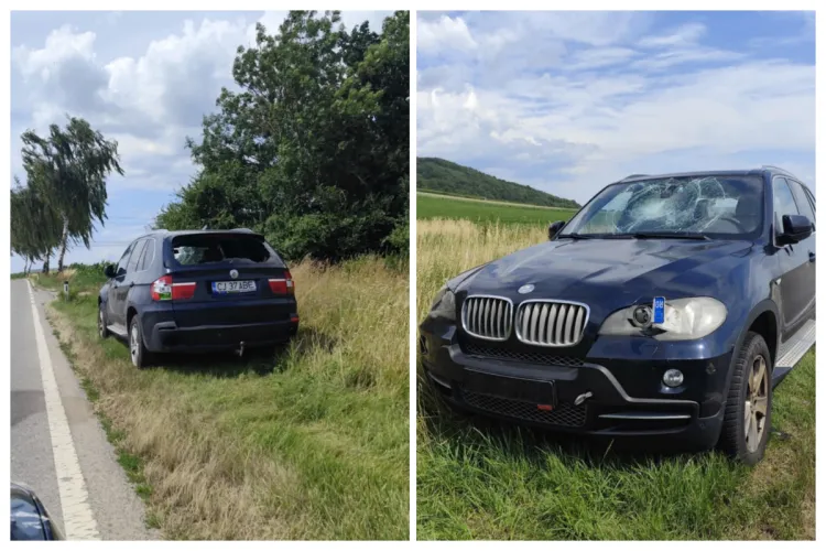 BMW cu numere de Cluj, care pare abandonat pe marginea drumului în Austria. „Îl caută cineva?” FOTO