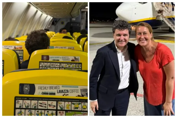 Nicușor Dan zboară încă la low-cost, ca muritorii de rând. Președintele României le-a făcut o surpriză aseară pasagerilor care zburau la Milano FOTO