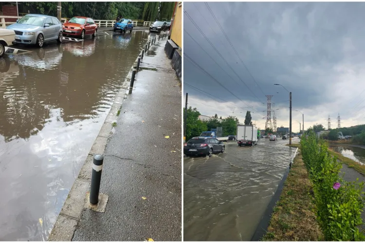 FOTO. Clujul a devenit din nou navigabil, în nici 30 de minute de ploaie. Șoferii s-au simțit ca un căpitan de vapor în mijlocul mării