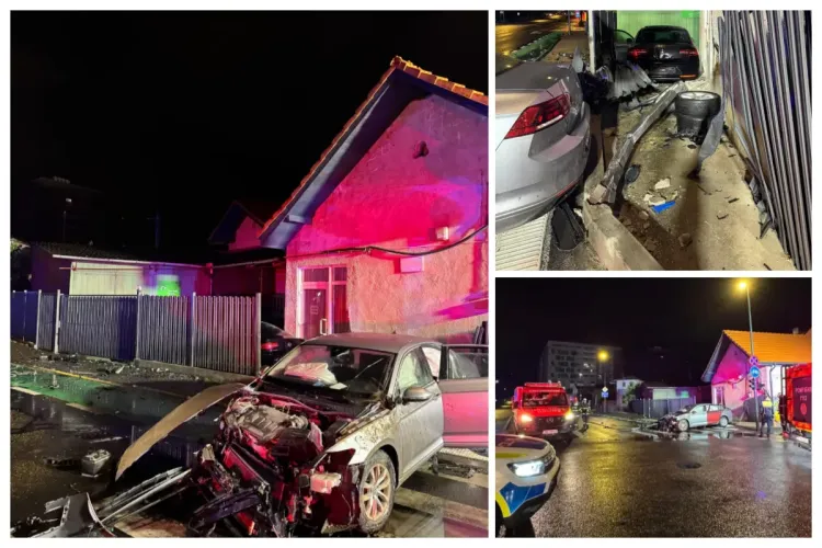 Accident grav azi-noapte în Cluj-Napoca. Cinci persoane rănite, transportate de urgență la spital FOTO