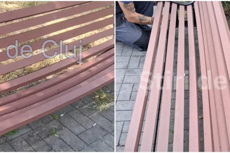 Primăria Cluj-Napoca reacționează: Cum s-a rezolvat problema băncilor strâmbe dintr-un parc, după ce Știri de Cluj a tras un semnal de alarmă FOTO