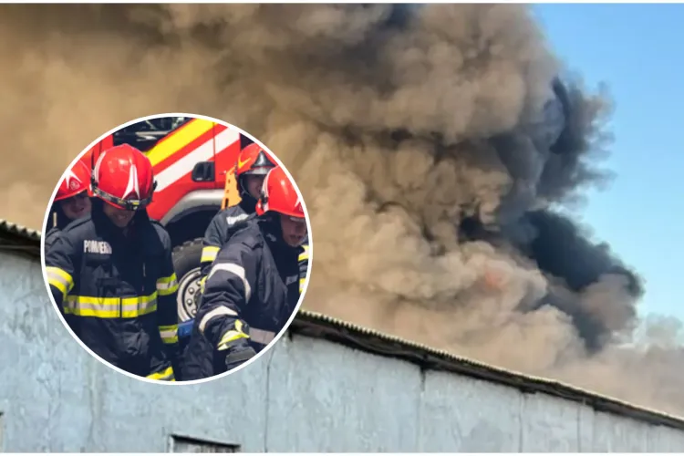 Degajări de fum la un depozit din Cluj-Napoca. Pompierii intervin cu cinci autospeciale