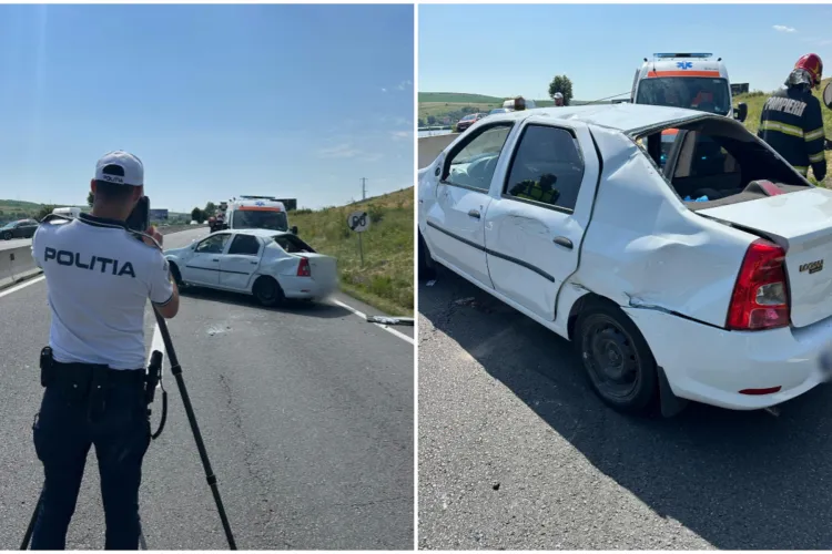 Cum s-a produs accidentul cu cinci răniți din Cluj. Unui șofer nu i-a mai ajuns banda și a acroșat un vehicul mic 
