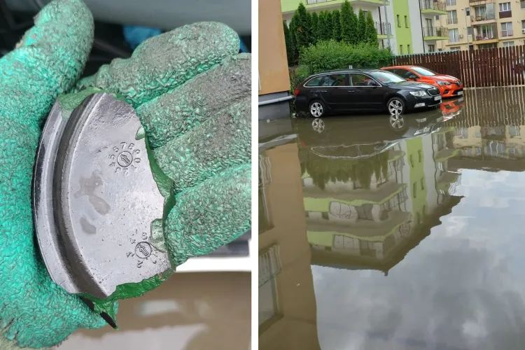 Furtuna a făcut prăpăd în Cluj! O parcare din Florești a fost inundată, o mașină a fost distrusă de șuvoaiele de apă FOTO|VIDEO