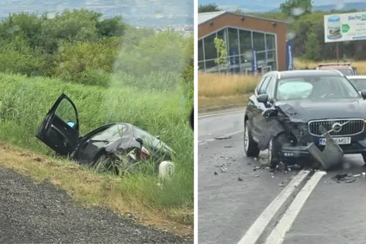 Accident grav în Cluj-Napoca: Patru mașini făcute praf în lanț pe Calea Turzii! Traficul este îngreunat FOTO