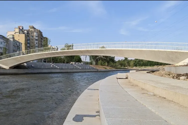 Bombă cu ceas pe Podul Rozelor? Ghivece de 10 kg atârnate doar cu bride de plastic, pot cădea oricând peste trecători