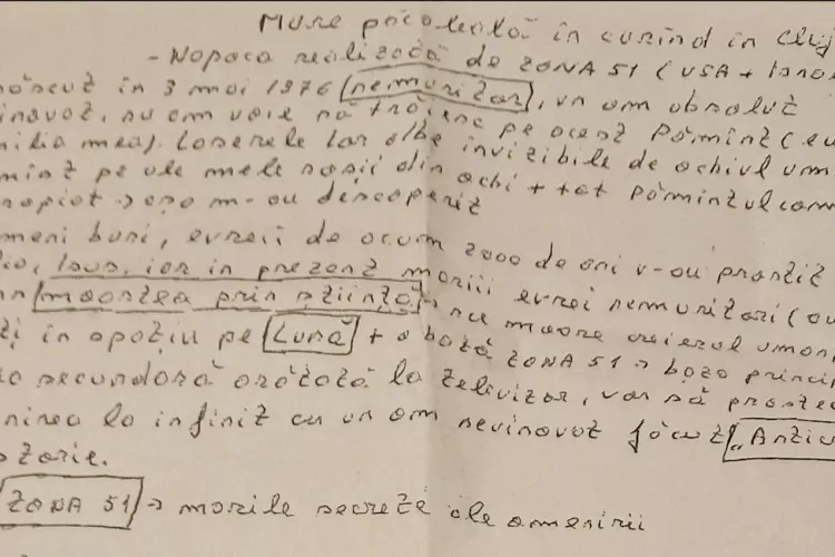 Mister în Cluj: Scrisori bizare cu teorii despre „Zona 51” și „anticrist” au reapărut în Mănăștur, locuitorii sunt îngrijorați și nedumeriți