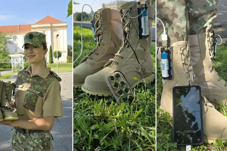 O elevă de la o școală militară a inventat bocancii care produc...curent. Cum funcționează invenția care ajută militarii să-și alimenteze echipamentele