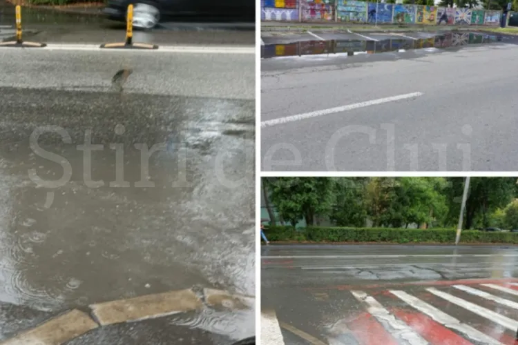 Cluj-Napoca, fără aquapark, dar cu noi „lacuri” în cartierul Gheorgheni după fiecare ploaie: „Îți trebuie cizme de cauciuc” FOTO/VIDEO