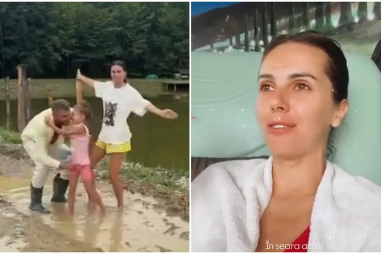 VIDEO. Georgiana Lobonț a „dansat” desculță în baltă alături de soț și fetiță. „Ați văzut ce nebunatici am fost”