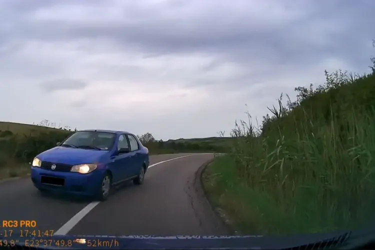 Aproape de accident pe un drum din Cluj: O mașină a venit cu viteză pe contrasens și era cât pe ce să provoace o nenorocire VIDEO