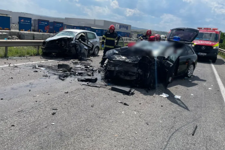 Cluj: Trei persoane au fost transportate de urgență la spital, în urma accidentului grav de pe centura Vâlcele-Apahida