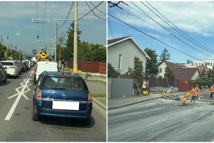 Haos în plină zi la Cluj! Cozi kilometrice pe strada Traian Vuia, din cauza unui branșament: „Am făcut 35 de minute de la aeroport până în oraș!”