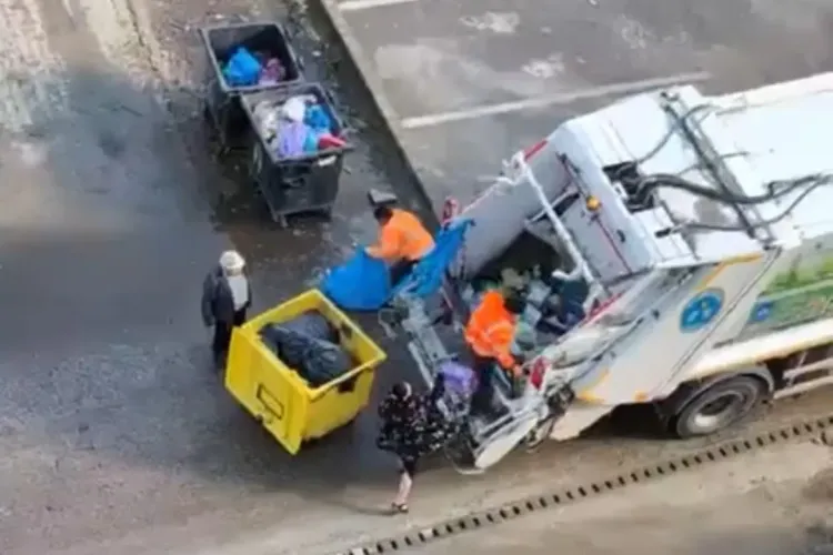 Scandal monstru pe o stradă din Cluj-Napoca: O femeie a agresat angajații de la salubritate în timp ce căuta prin gunoaie VIDEO