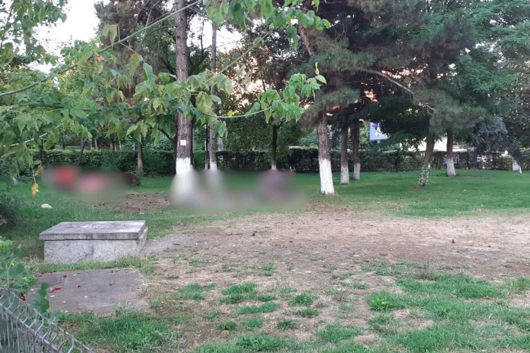 Imagine tristă într-un părculeț din Cluj-Napoca: Poliția vine, pleacă, iar mizeria rămâne! Ce îi așteaptă pe copiii care se joacă aici