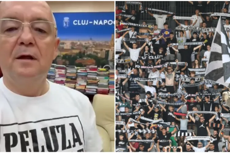 VIDEO. În tricou de ultras, primarul Emil Boc face apel către clujeni: „Toată suflarea mergem la Sibiu! Haide U! Succes CFR!”