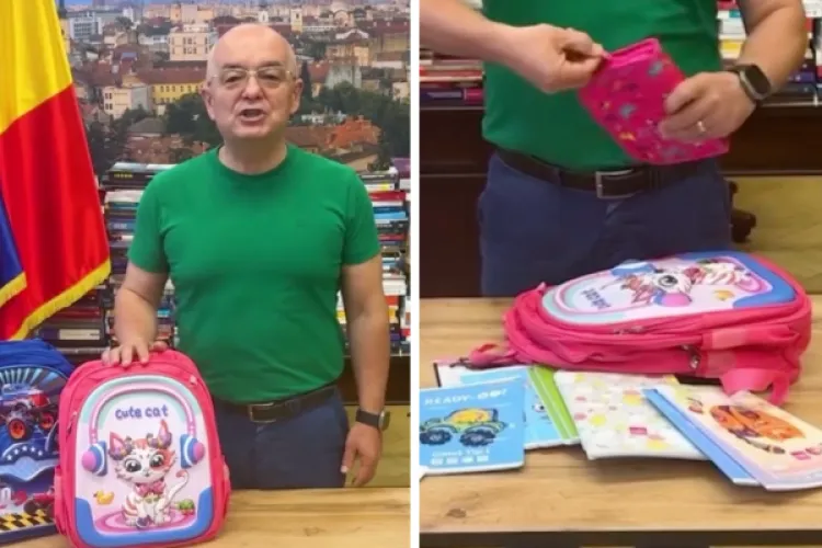 Ghiozdane noi și gata echipate pentru peste 400 de copii din Cluj care pornesc la școală! Emil Boc promite: „Nimeni nu e uitat, nimeni nu e abandonat!”
