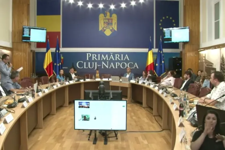 Transportatorii clujeni au protestat în Consiliul Local: Vor eliminarea taxei zilnice de intrare pentru mașinile de peste 7.5 tone:„Mergem la garaje” VIDEO