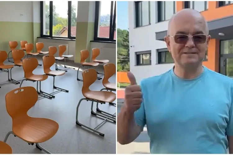 VIDEO. O nouă școală din Cluj-Napoca a fost renovată și își așteaptă elevii în bănci. Emil Boc a inspectat șantierul: „Felicitări constructorului!”
