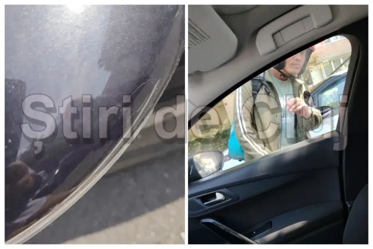 Clujean revoltat după un incident în trafic cu un curier: „Mi-a zgâriat oglinda, după ce a lovit-o când stăteam la semafor, și nici nu s-a oprit!” VIDEO