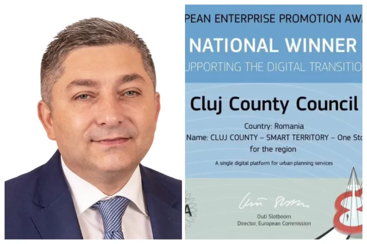Consiliul Județean Cluj, premiat de Comisia Europeană pentru Ghișeul Unic: Locul 1 pe țară! „Am ajuns de la ZERO la 50 de documente digitalizate”