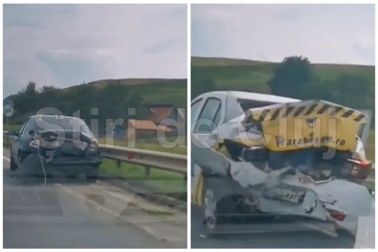 VIDEO. Accident pe centura Apahida: Trei mașini implicate. Două tineri răniți au fost transportați de urgență la spital