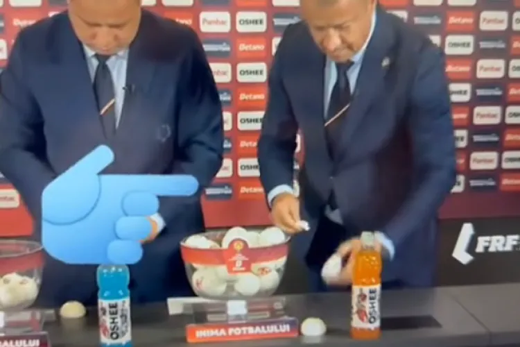VIDEO. Momentul suspectat de măsluire a tragerii la sorți pentru Cupa României. Federația de fotbal: „Urna a fost prea mică, dar nu a  afectat tragerea”!