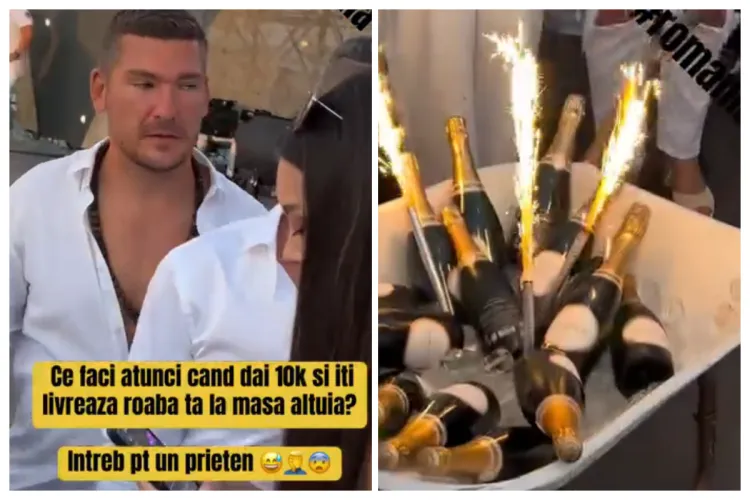 VIDEO. Milionarul Călin Donca, „dilemă” de bogați într-un club de fițe: „Ce faci dacă dai 10K și îți livrează roaba ta cu șampanie la masa altuia?”