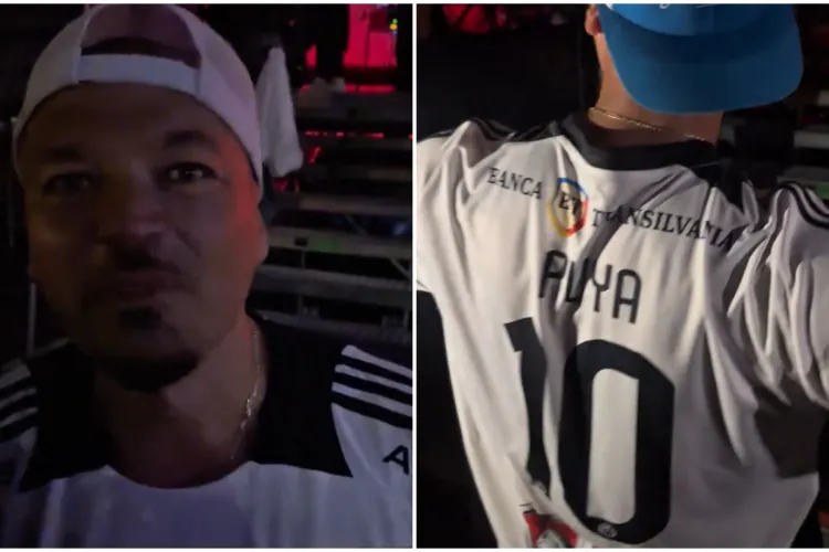 VIDEO. Puya a îmbrăcat cu mândrie tricoul Universității Cluj, primit cadou de la „niște prieteni”. „Chiar îmi place”