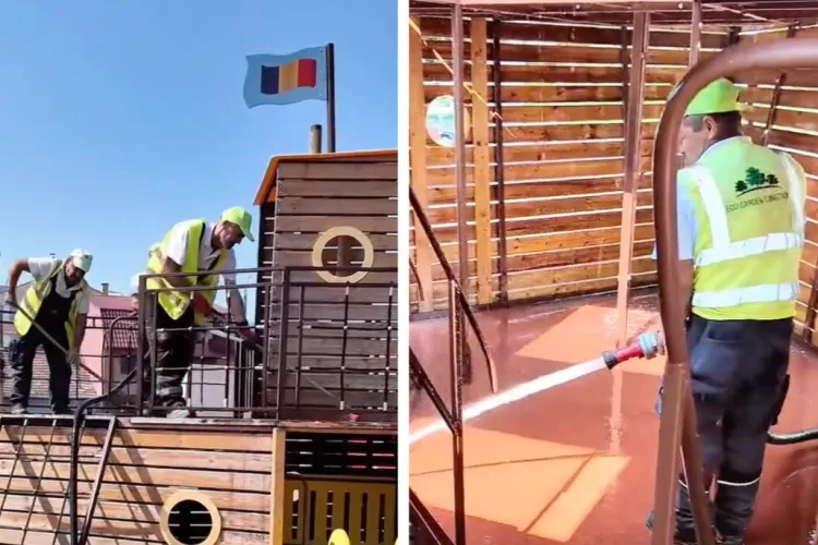 Primăria Cluj, în alertă după sesizările mai multor părinți îngrijorați, intervine de urgență: Locurile de joacă, igienizate și dezinfectate VIDEO