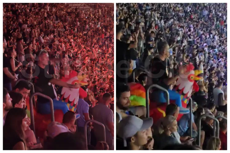 VIDEO Un tânăr care „călărea” un cocoș a fost senzația tribunelor aseară la Untold: „Călare pe pasăre era regele distracției”