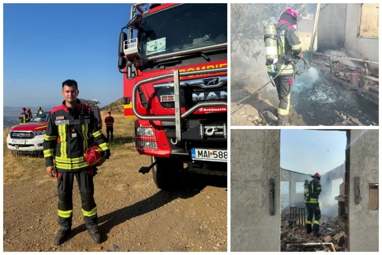 Clujeni de nota 10! Pompierul Ionuț Pașcalău luptă cu flăcările în Grecia. Vizibilitate redusă, teren accidentat și vânt puternic FOTO