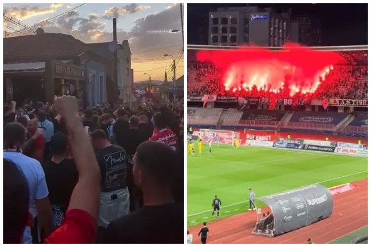 Suporterii U Cluj și Dinamo au făcut spectacol, mai întâi pe Piezișă și apoi pe Cluj Arena: „Ce băieți mișto U Cluj și Dinamo” VIDEO