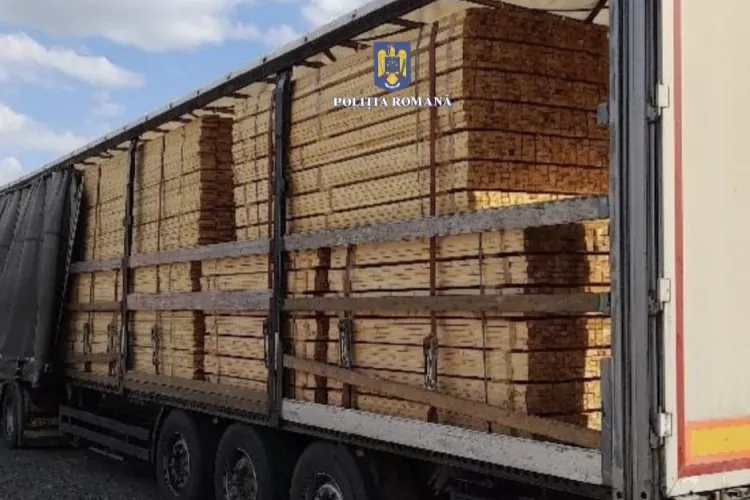 Polițiștii din Cluj au descoperit un transport ilegal de material lemnos! S-a lăsat cu amenzi usturătoare 