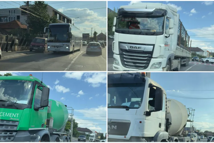 Clujenii se plâng în continuare de traficul greu din Cluj-Napoca: „Îmi tremură casa de fiecare dată când trec camioanele!”