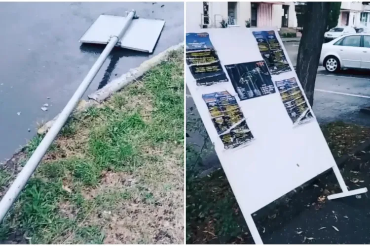 VIDEO. Acte de vandalism într-o piață importantă a unui oraș din Cluj. „Cam multe evenimente antisociale în ultima vreme”