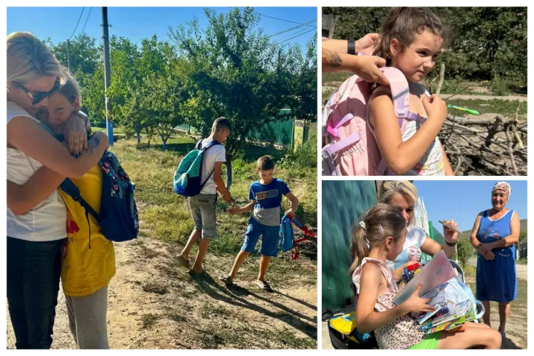 De la Cluj pentru copiii din Moldova! O clujeancă cu suflet mare a adus speranță copiilor de peste Prut: 100 de copii vor putea merge acum la școală FOTO