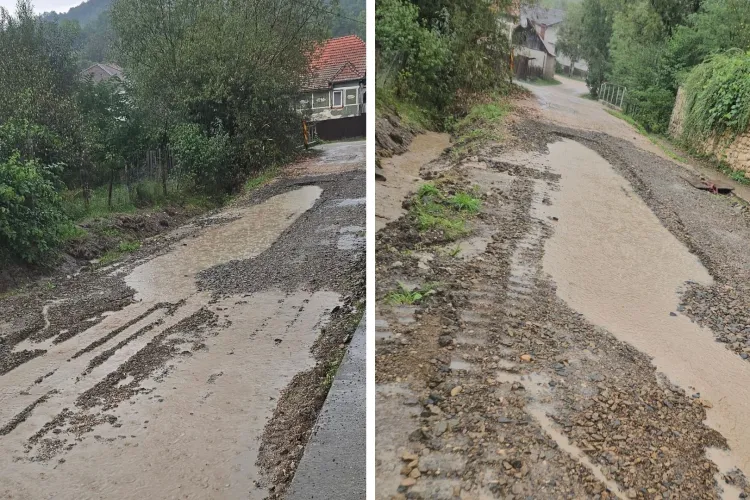 VIDEO. Drumuri care se surpă sub mașini și lipsă de apă pentru ore întregi! Un sat din Cluj trăiește în haos total: „Până nu se întâmplă ceva nenorocire”