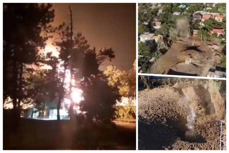 VIDEO. Imagini apocaliptice la Amara: A explodat un jet periculos de 60m înălțime, după după un foraj de mare adâncime. 270 de persoane evacuate