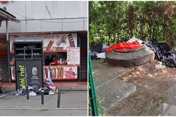 Containerele de colectare a hainelor din Cluj devin o problemă serioasă: Acestea sunt vandalizare frecvent și haine sunt aruncate pe străzi FOTO